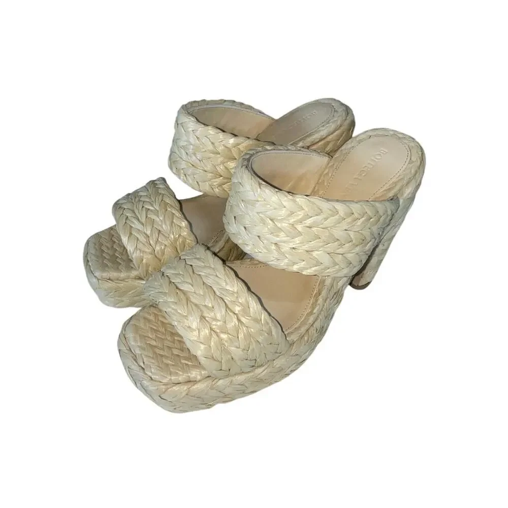 Bottega Veneta Braided Jute Trinity Platform Sandals Size US 8.5